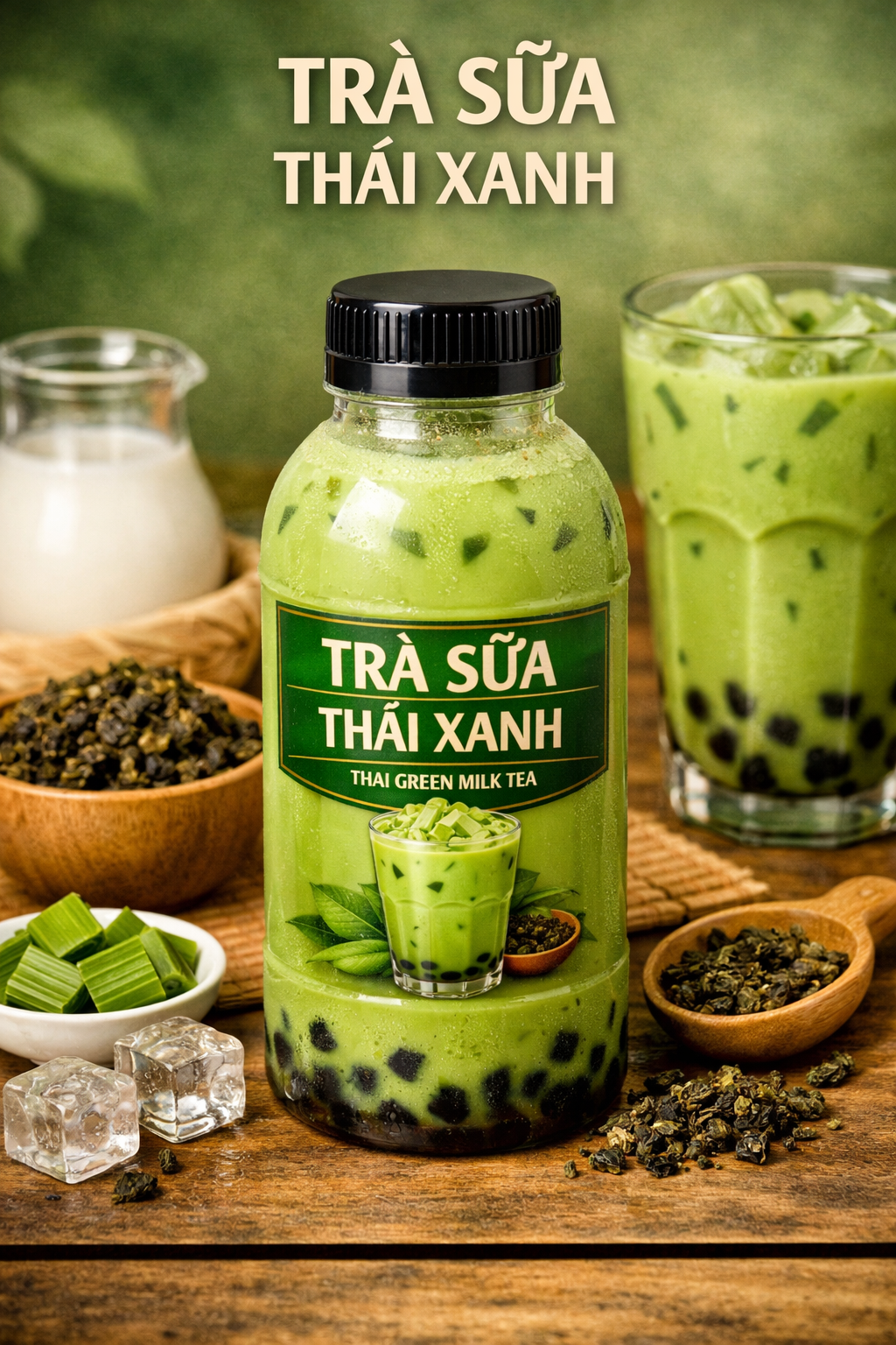 Trà sữa Thái xanh đoáng chai