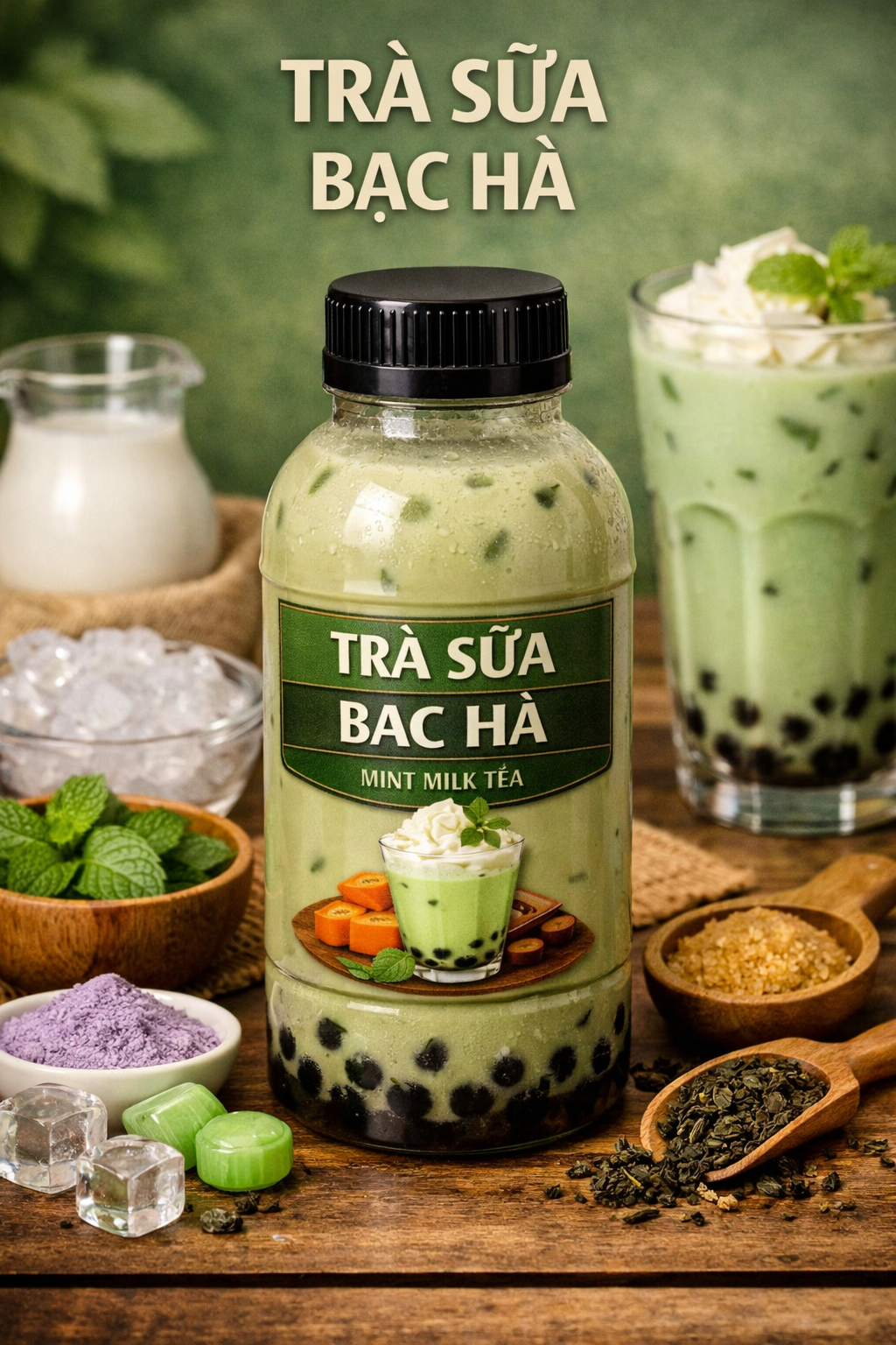 Trà sữa bạc hà đóng chai