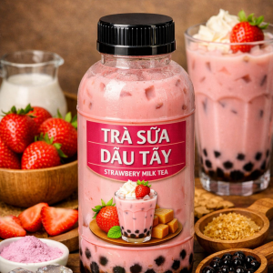 Trà sữa dâu tây đóng chai